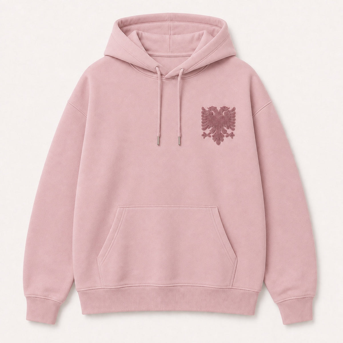 Oversized Hoodie Albanian Eagle — Light Pink