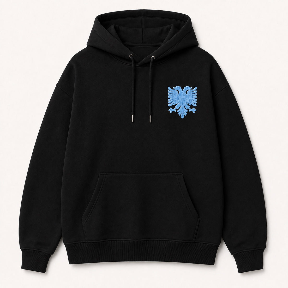Oversized Hoodie Albanian Eagle — Black/Blue