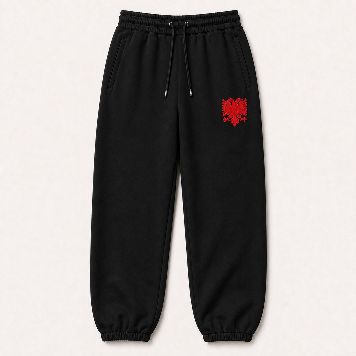 Sweatpants Albanian Eagle — Black/Red