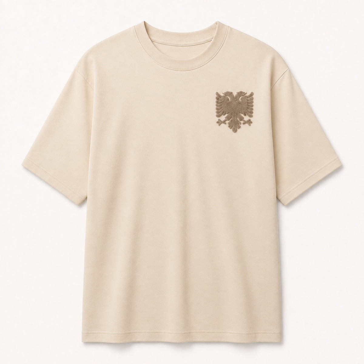 Oversized T-Shirt Albanian Eagle — Beige