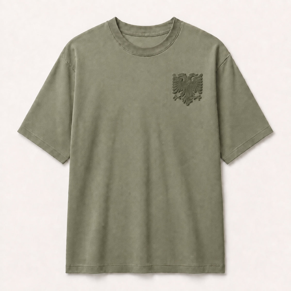 Oversized T-Shirt Albanian Eagle — Olive Green
